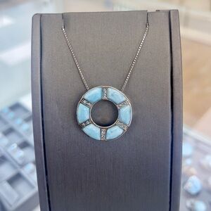 Larimar and Blue Topaz Sterling Silver Necklace